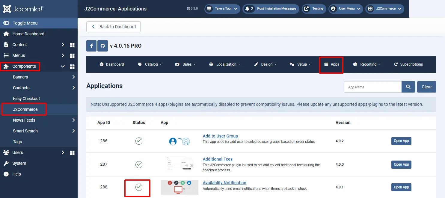 Availability Notification