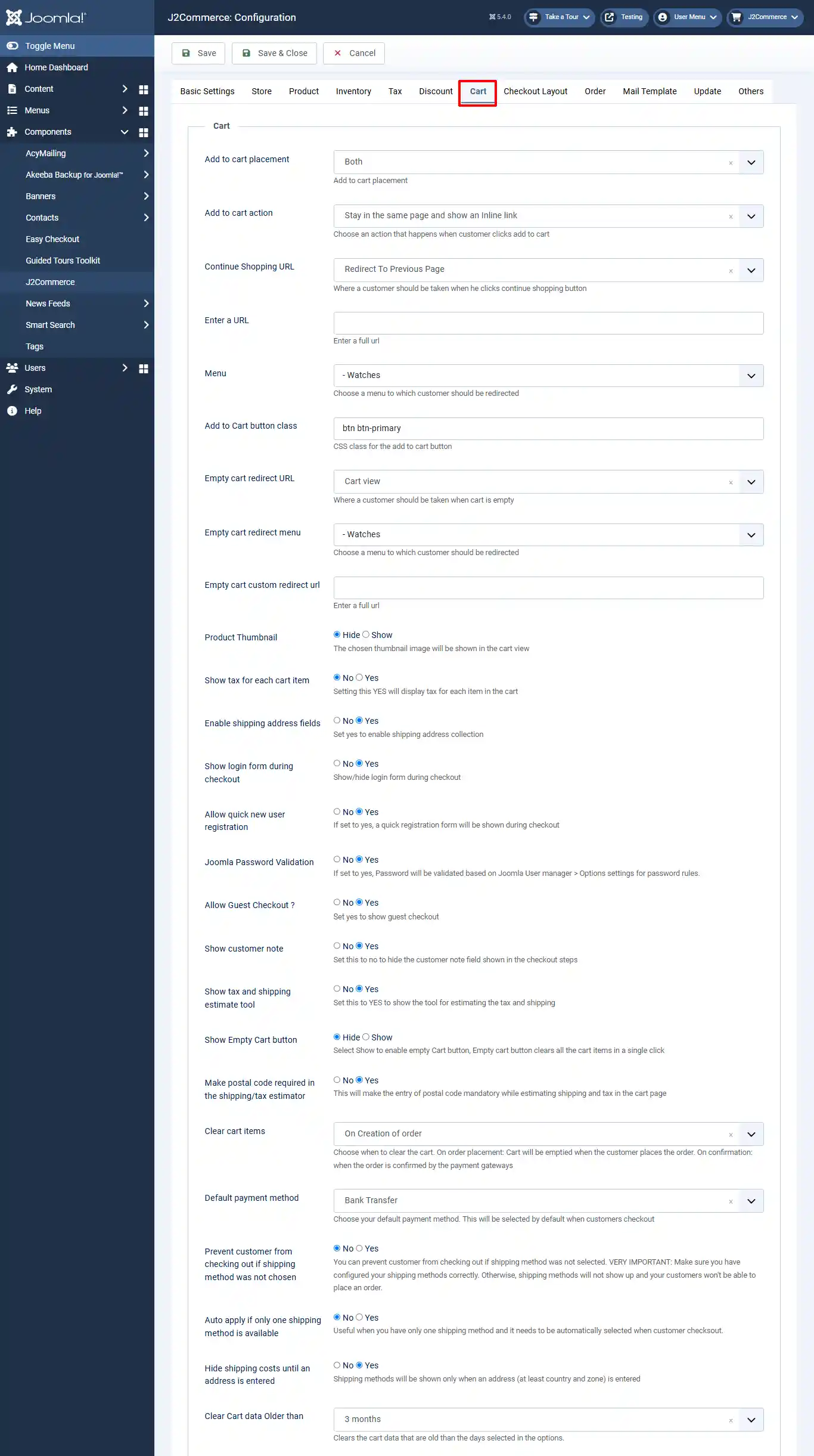 Configuration-cartsettings