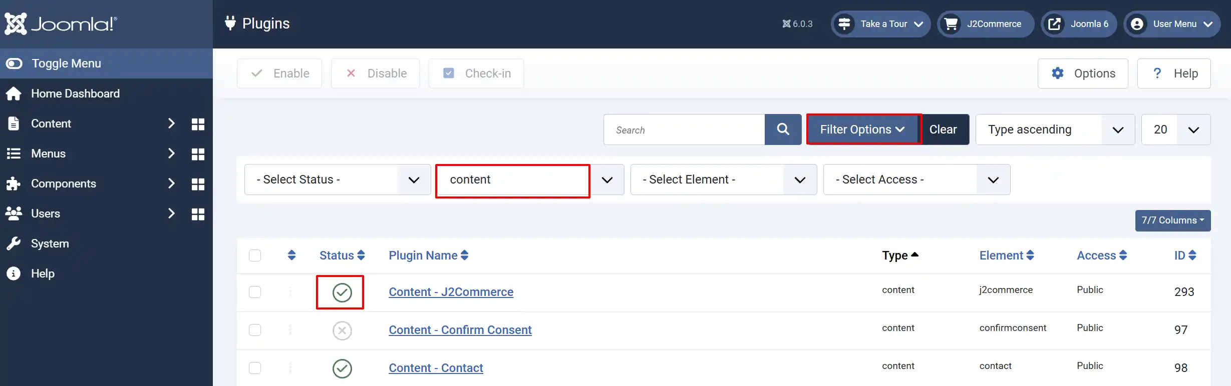 Contentplugin-contentfilter