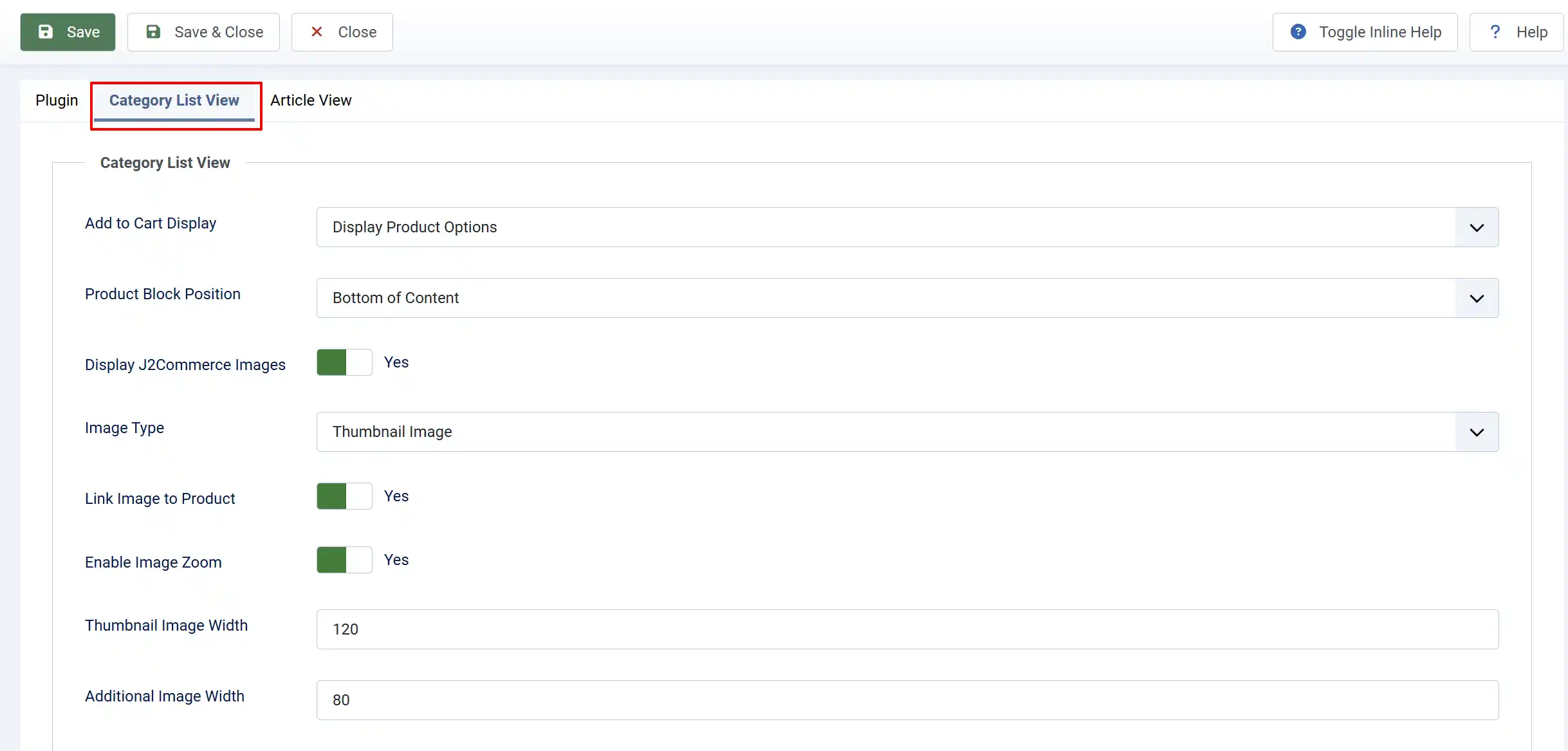 Contentplugin-categoryview