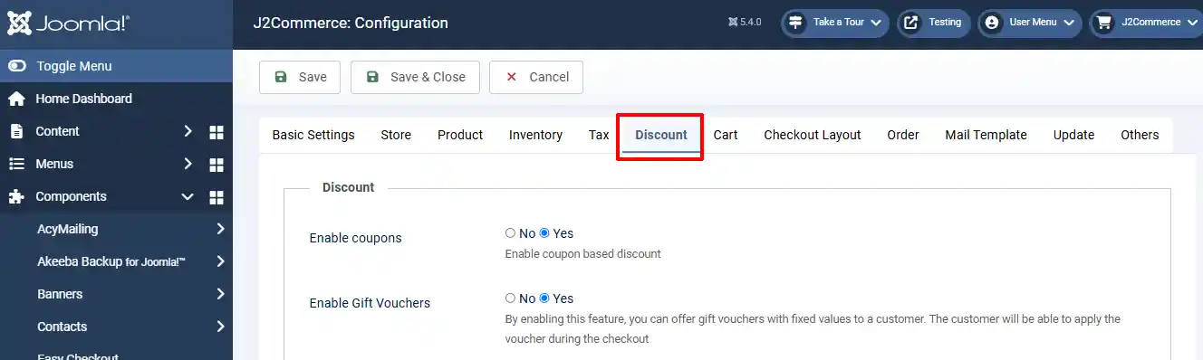 Configuration-discount-settings