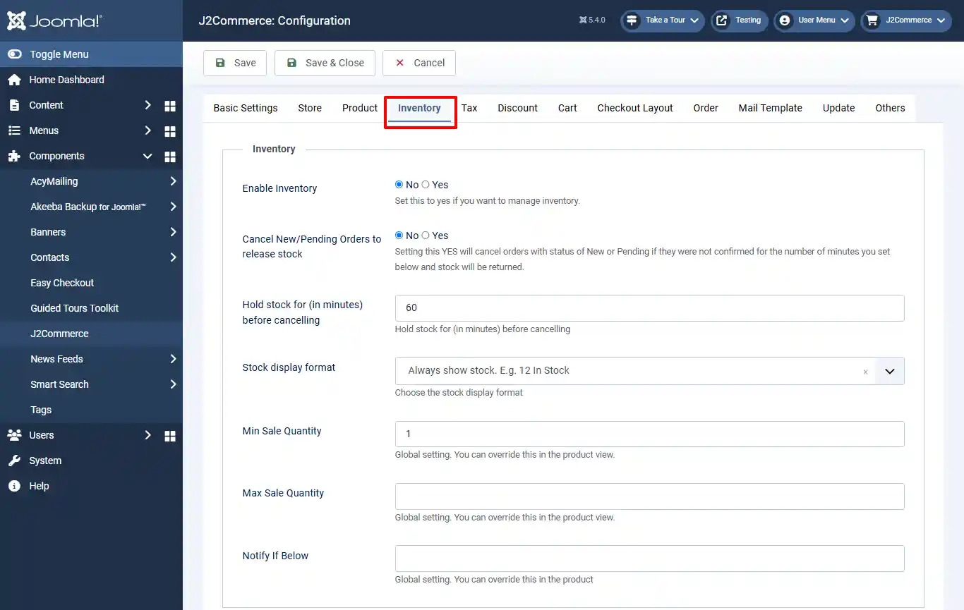 Configuration-inventorysettings