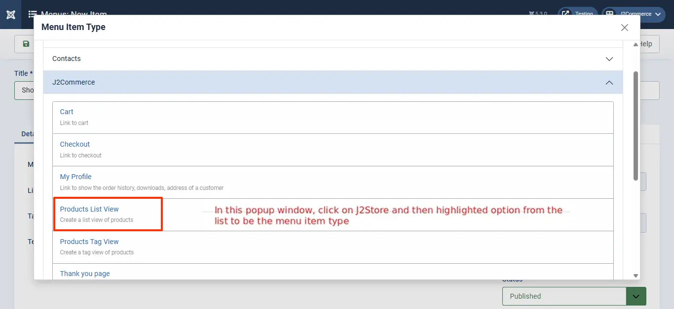 Layout-menu-type