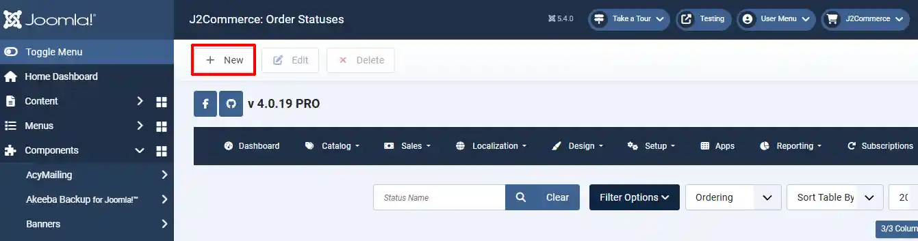 Order statuses