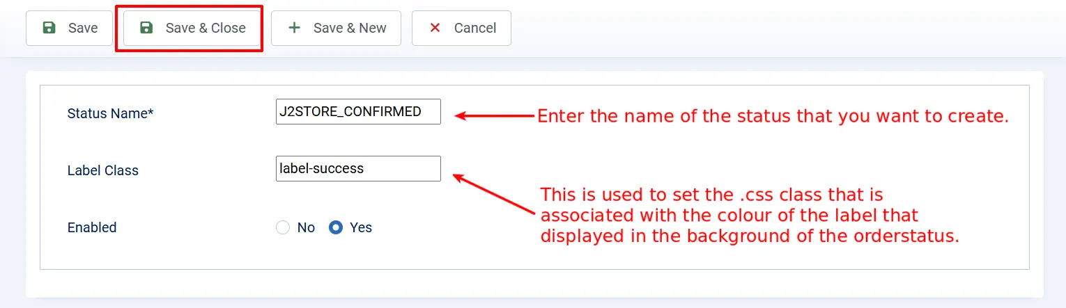 Adding a new order status