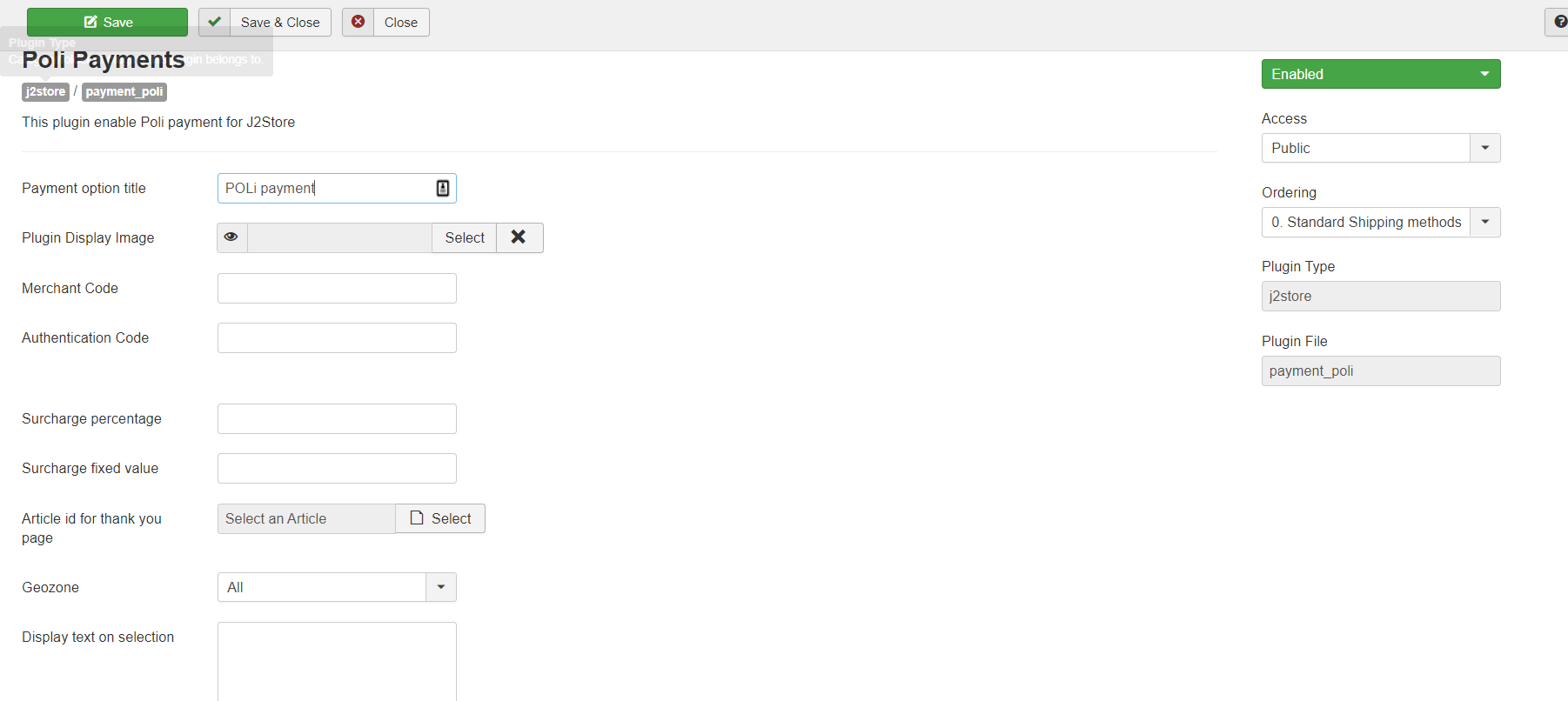 POLi payment Configuration- Image1