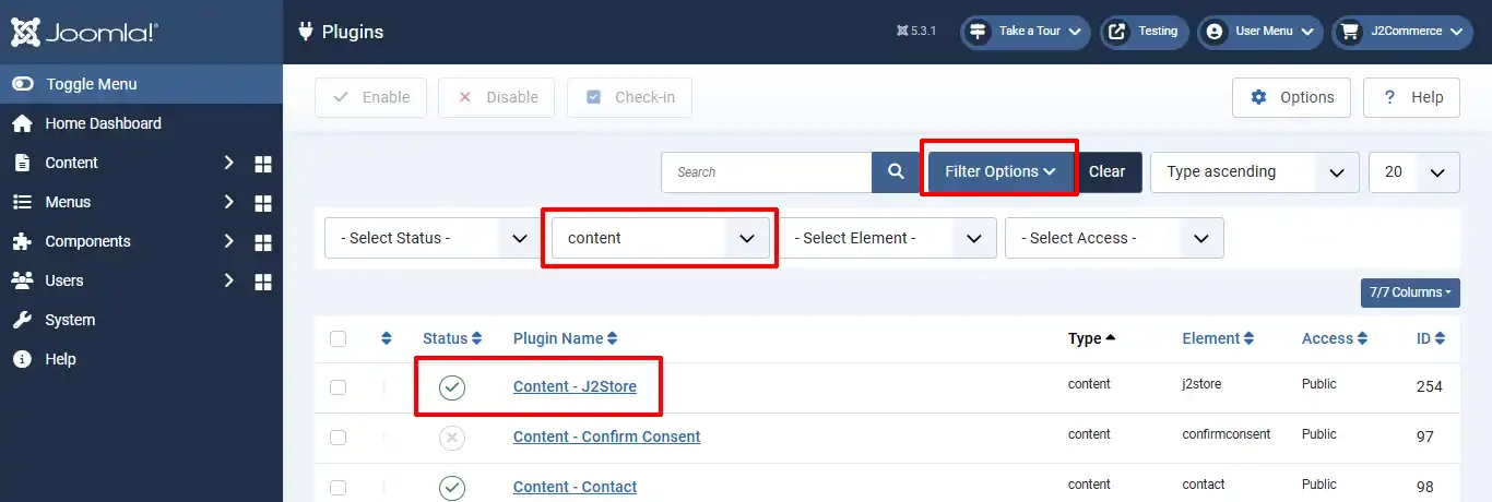 Item view settings