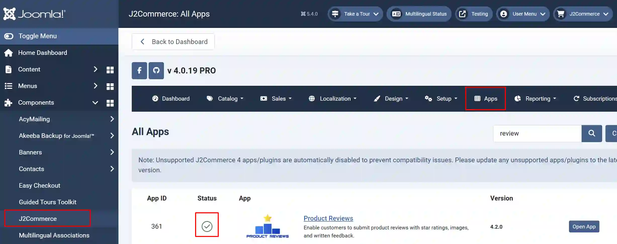 Enable custom tab app