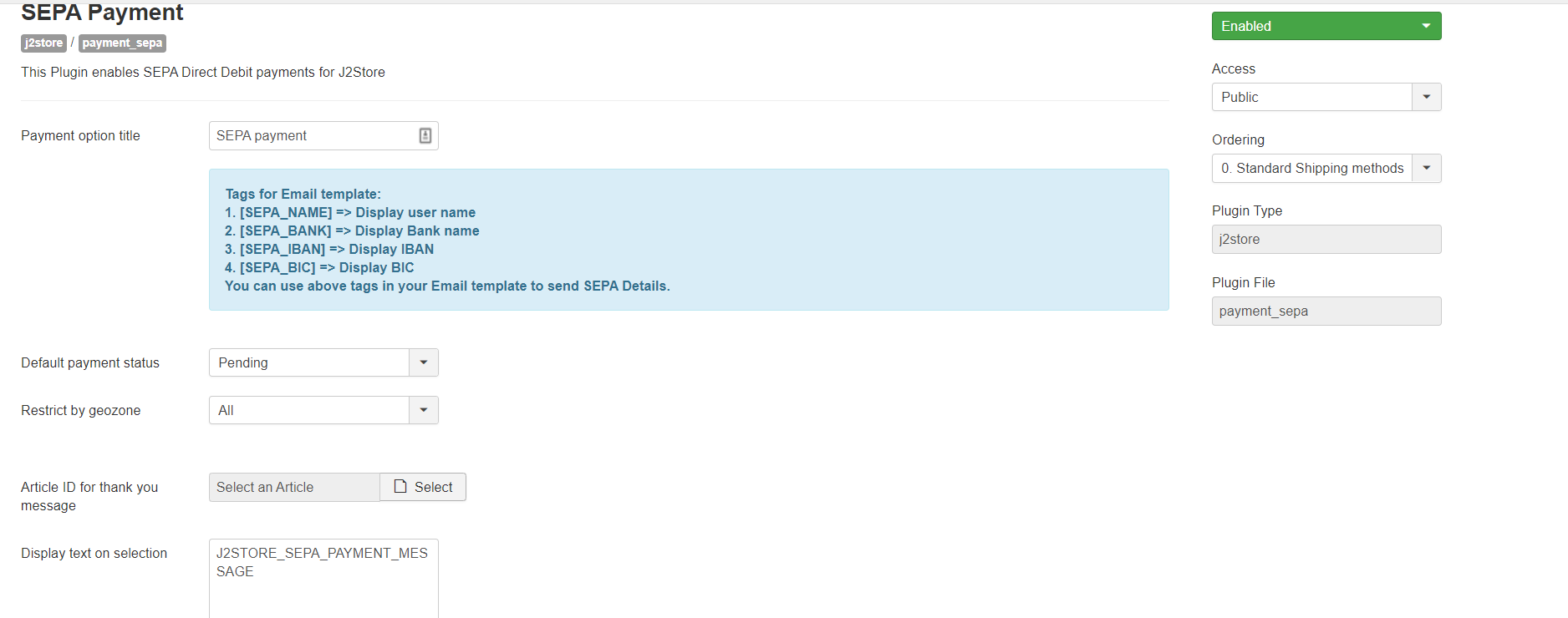 SEPA Payment configuration-Image1