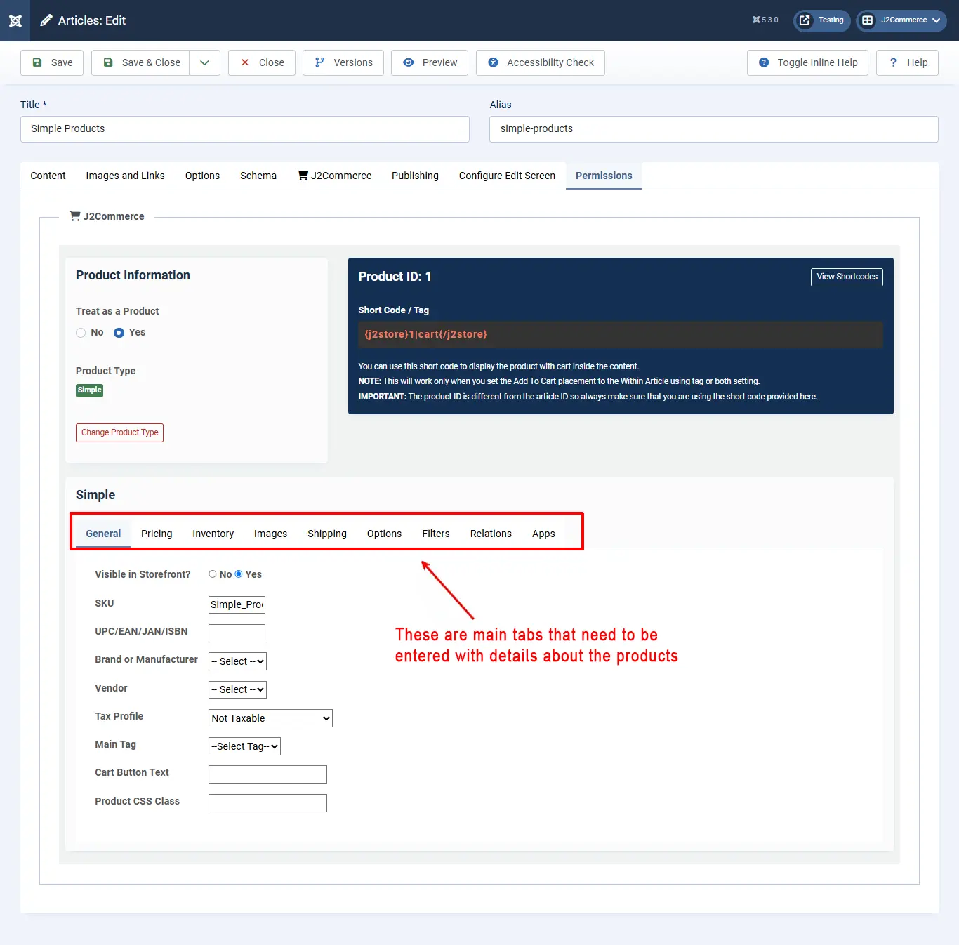 Simple product dashboard